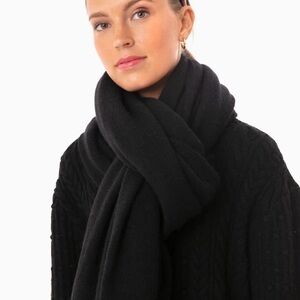 Tuckernuck Black 100% Cashmere Travel Oversized Scarf/Wrap 81”L x 36”W